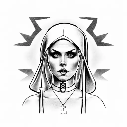 Slutty Nun Wearing Revealing Clothing With A Military Kit Visible