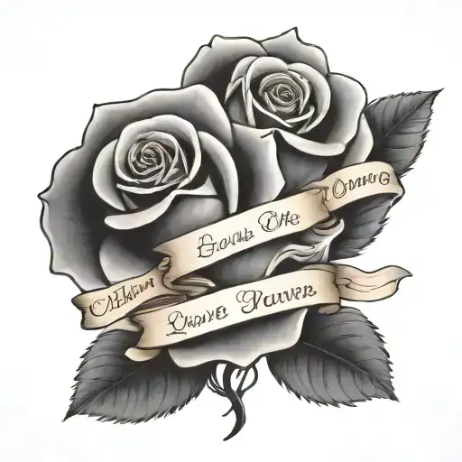 Rose And Three Names Written Inside Representing Your Love