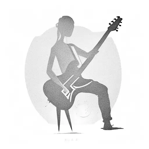 A Silhouette Of A Student Playing A Guitar At Sunrise