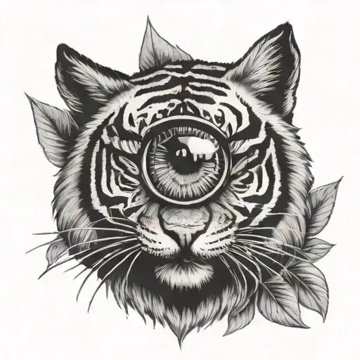 Illuminati Eye With Tiger Emerging