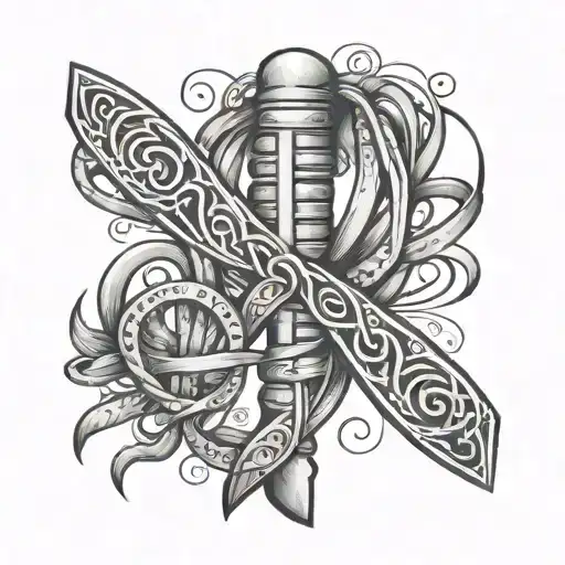 Dna Cancer Awareness Ribbon Tied Together With A Smile