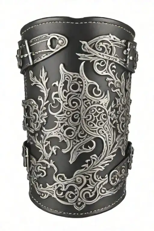 Leather Gauntlet With Buckles