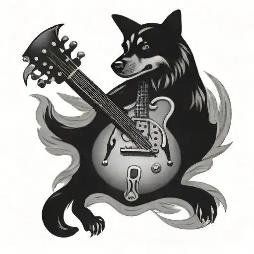 Mandolin With Dog Tags Hanging From It