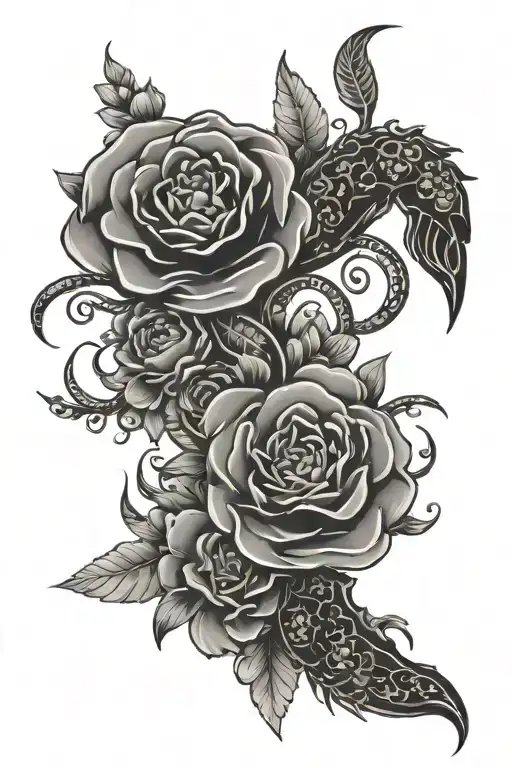 Cancer Zodiac Symbol With Flowers