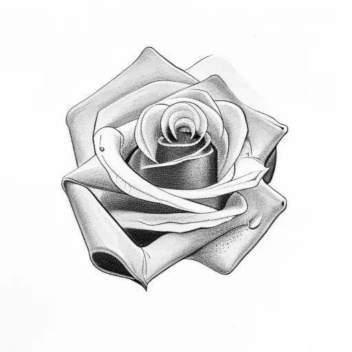 A Black-grey Tattoo Of An Emergency Medical Symbol With A Rose