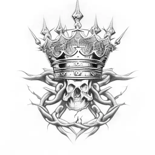 A King's Crown Made Of Thorns And Bones
