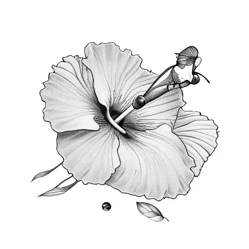 Hibiscus & Hummingbird