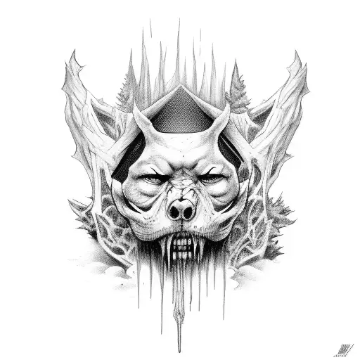 Dark Underworld Knight Tired After Battle In Rainy Forest