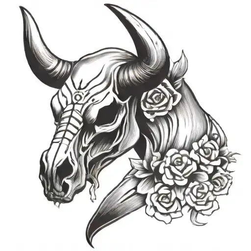 Girly Rock N Roll Bull Skull
