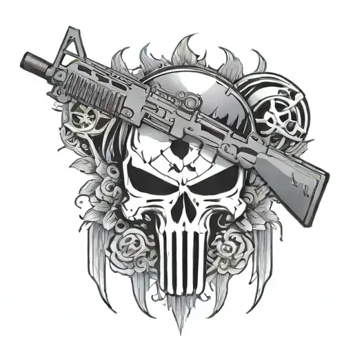 Punisher Skull Ar 15 War Combat Medic Symbol