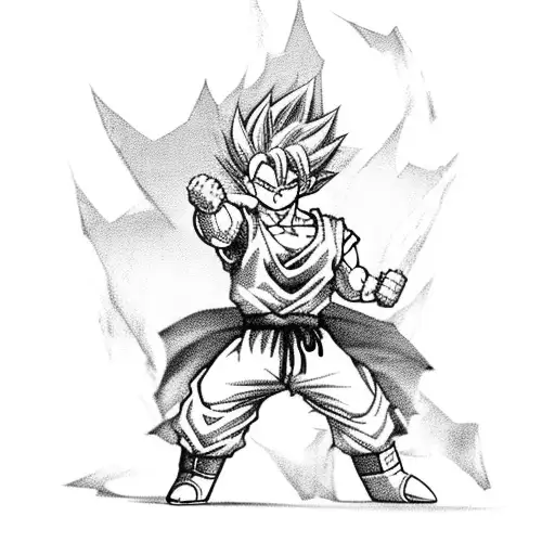 Super Sayian Trunks Swinging Sword Dragon Ball Z