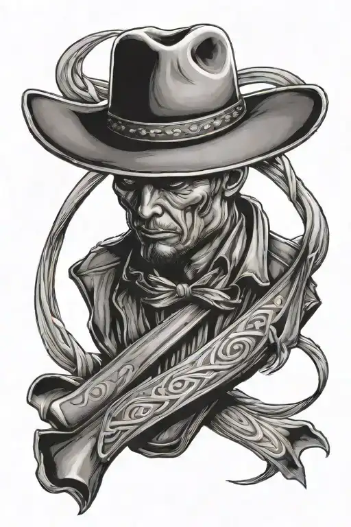 Cowboy Cancer Survivor Ribbon Intertwined Within His Religion