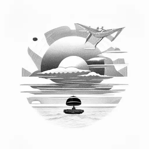 Ufos Over The Ocean With Ships