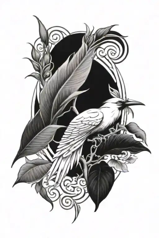 Vines With Thorns And Bird Of Paradise Flower