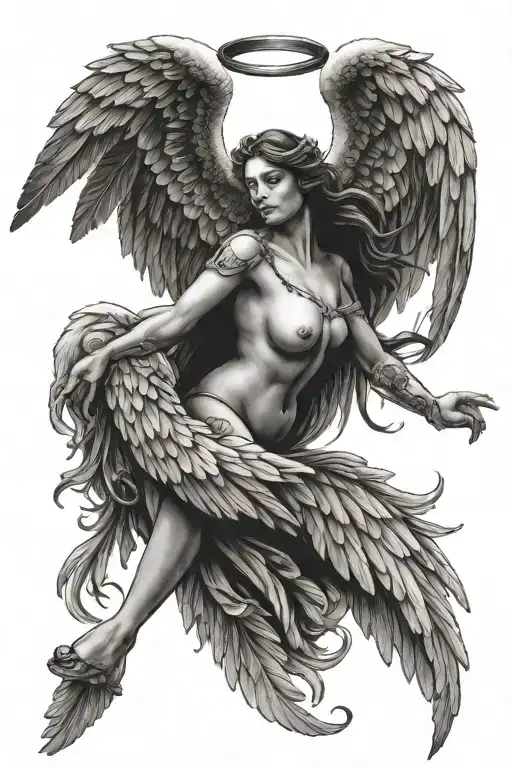 Half Man Half Woman Angel Wings