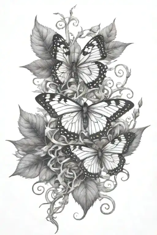 Vines With Thorns Growing Up With A Butterfly