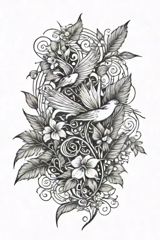 Vines With Thorns And Bird Of Paradise Flower