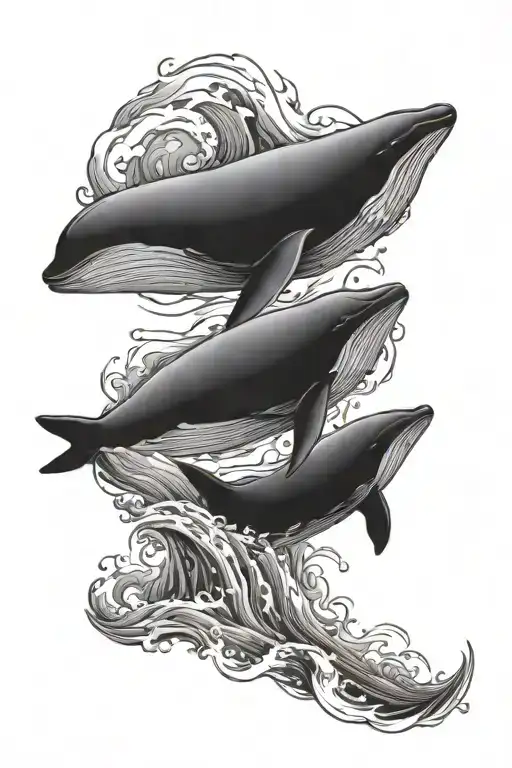 Whale In The Ocean Waves