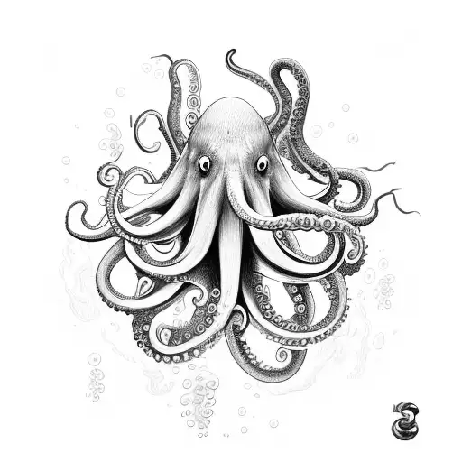 A Majestic Octopus Gracefully Swimming Among A Vibrant Underwater Landscape