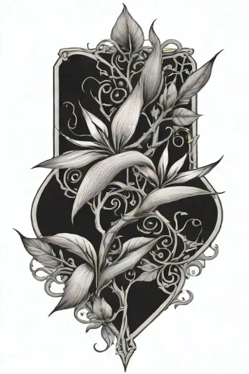 Vines With Thorns And Bird Of Paradise Flower