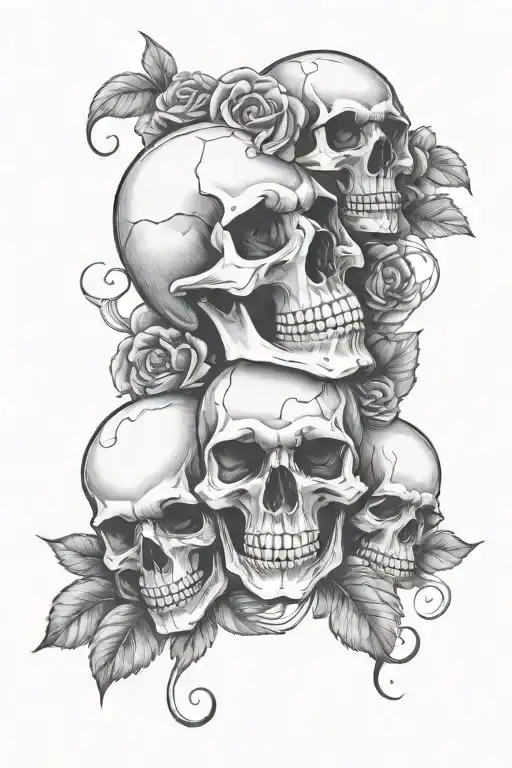 Skull Roses Faces