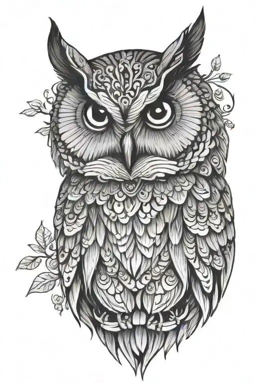 Simple Drawing Of Owl Xamanic Black And White