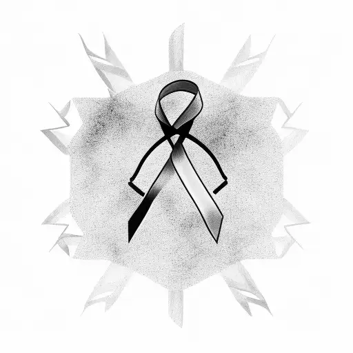 Cancer Ribbon With Hiking Trail