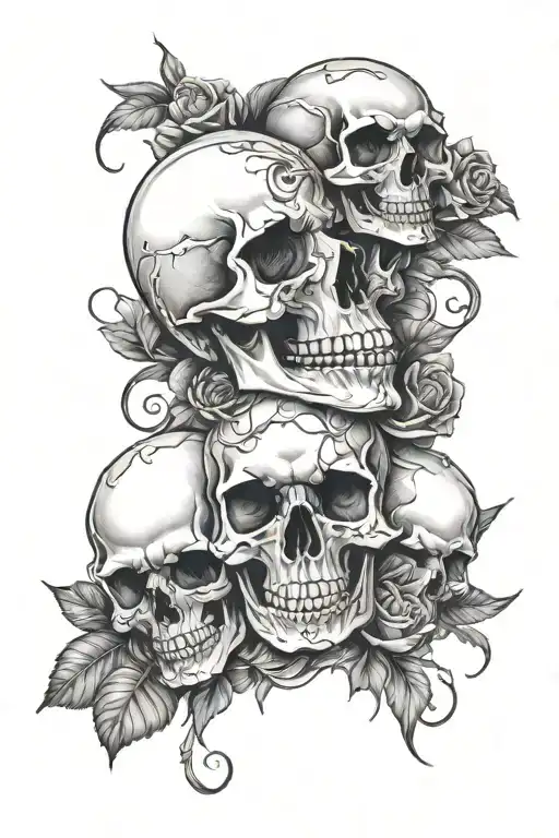 Skull Roses Faces
