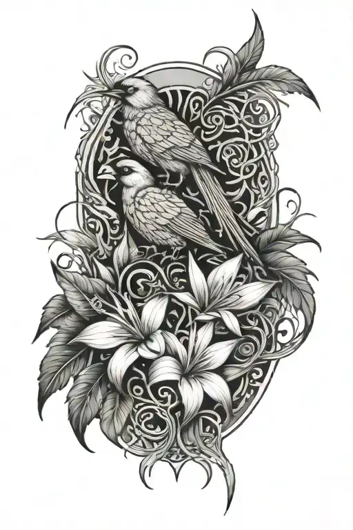 Thorns And Vines And Bird Of Paradise Flower