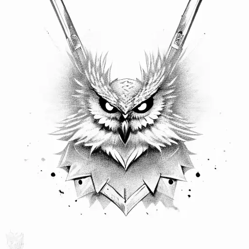 A Vigilante Owl With Anime-style Armor And Weapons