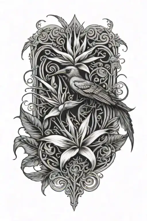 Vines With Thorns And Bird Of Paradise Flower