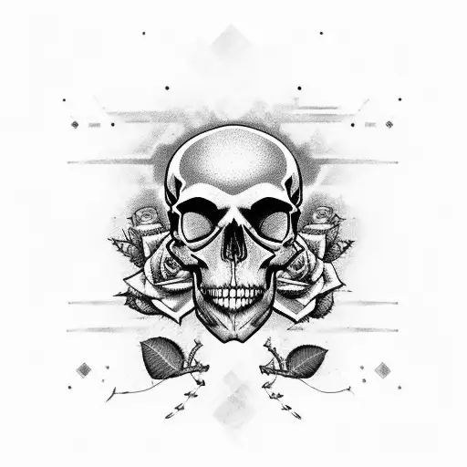 Cowboy Rose Skull Marboro Barb Wire Cactus