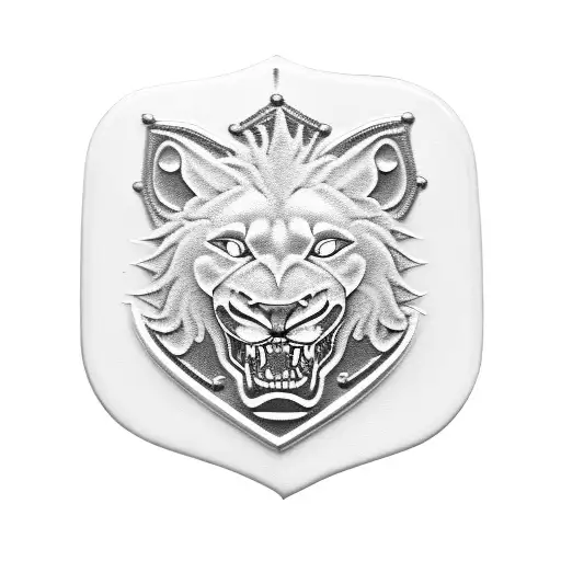Police Badge Morphed Into A Roaring Lion