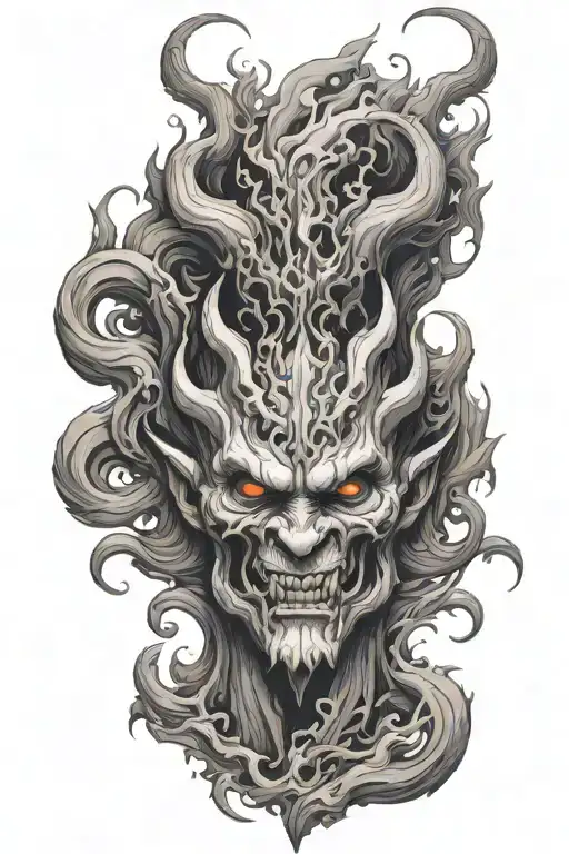 Smoke Forming The Shape Of A Demon