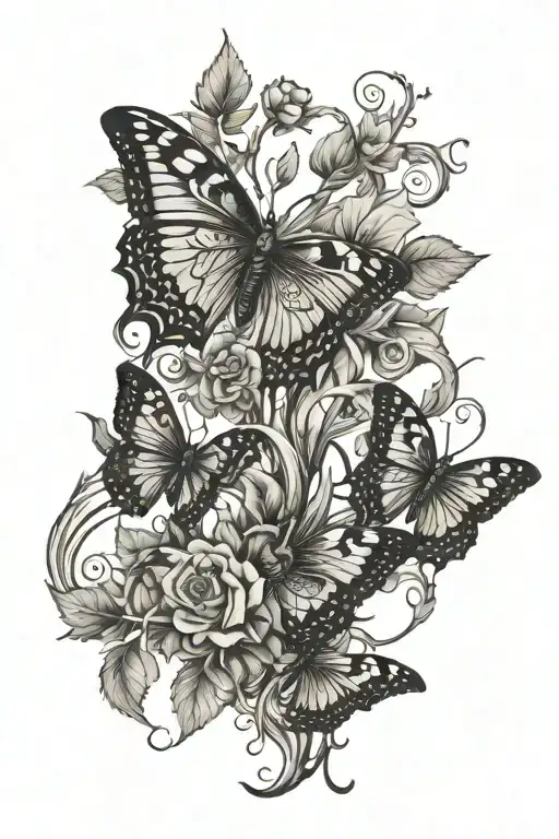 Vines With Thorns Growing Up With A Butterfly