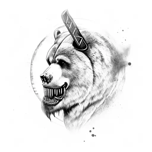 Berserker Viking Warrior Bear Head Beard