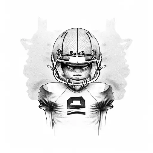 Boy In A Football Camp Whit One Eye Looking