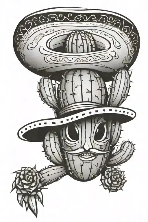 Potted Cactus With A Sombrero