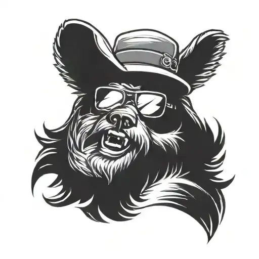 Happy Beach Bear With Beard And Sunglasses And Cap Sunbathing