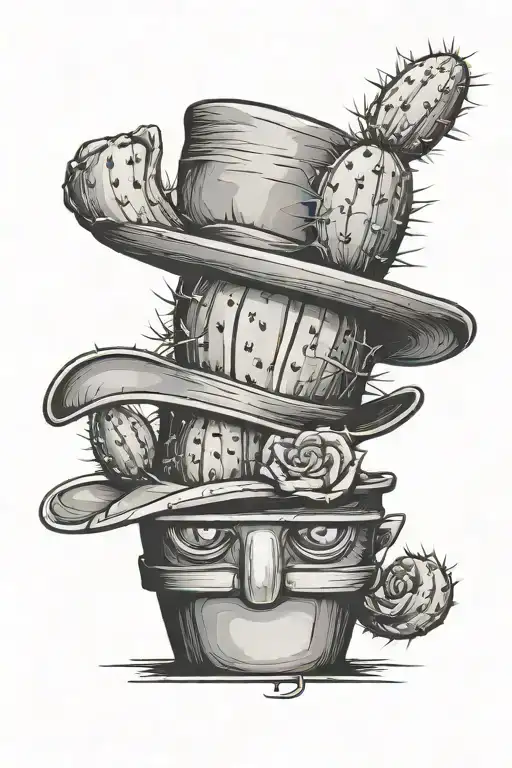 Potted Cactus In A Hat