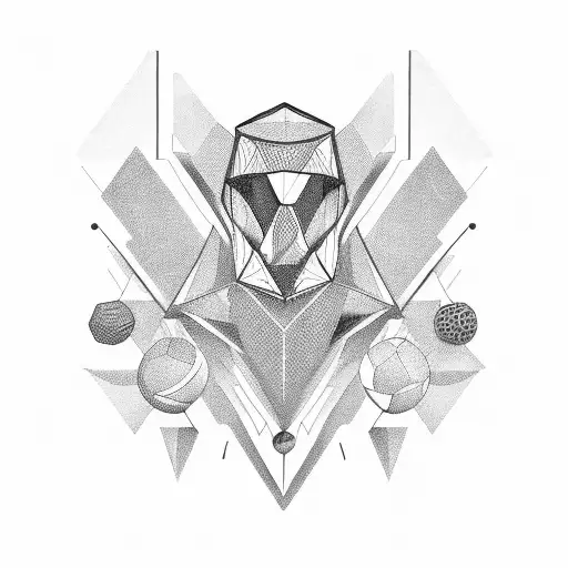 A Geometric Design Featuring Various Animals Playing Soccer And Riding Motorcycles