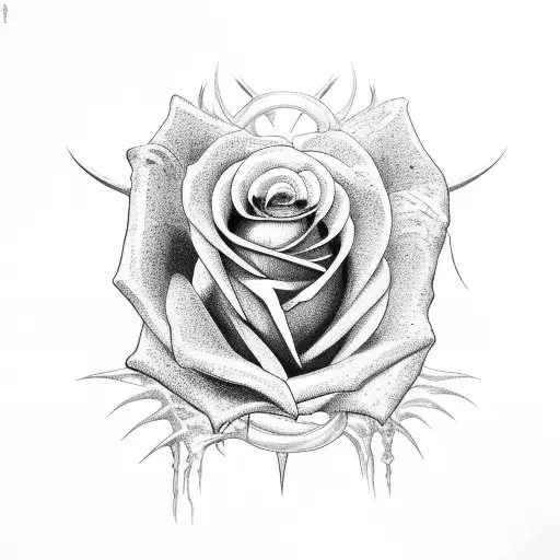 Thorn Heart With Rose