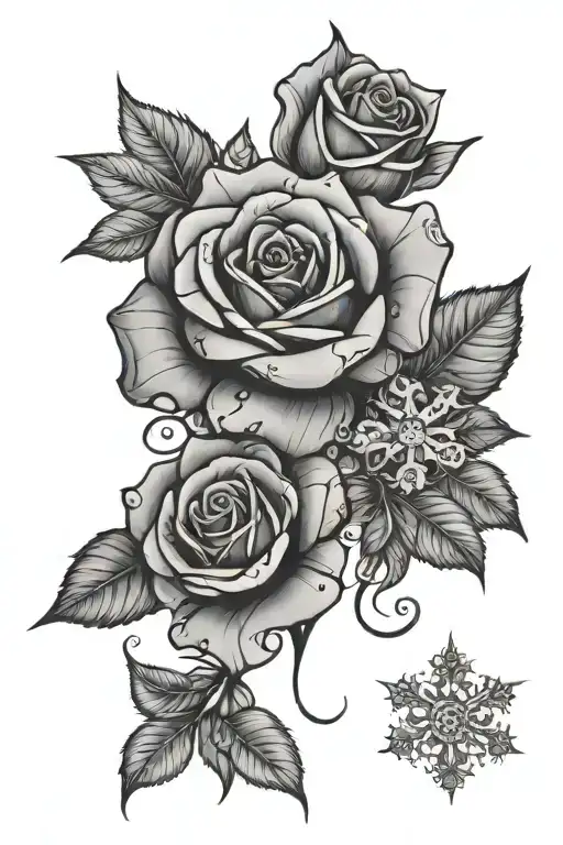 Rose And Diamond And Snowflake