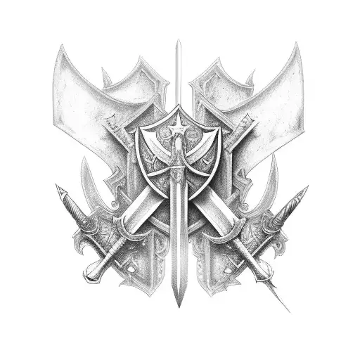 Crusader With Sword Back