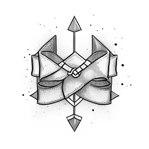 Arrow With A Single Ribbon Around And A Phrase