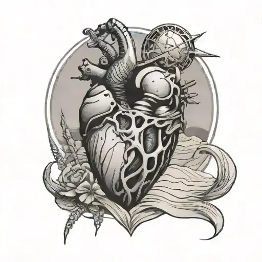 Dune Crysknife Piercing A Human Heart With A Desert In The Background