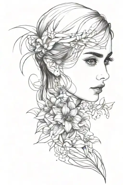 Lily Collins Head Sketch