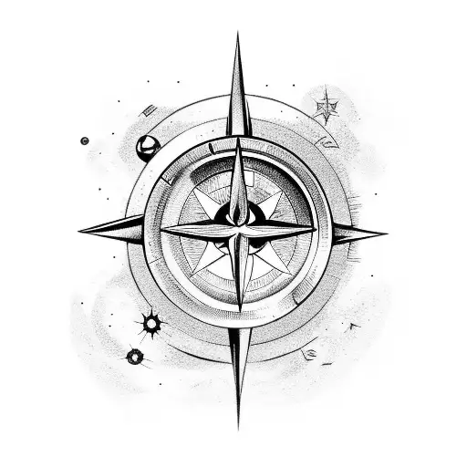 An Astronaut Holding A Compass Pointing Towards A Star