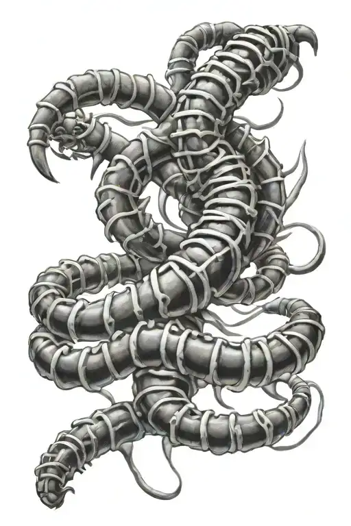 Microscopic View Of Dna Strands Forming A Scorpion Shape