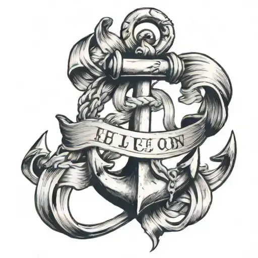 Anchor With Ribbon